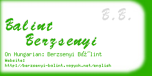 balint berzsenyi business card